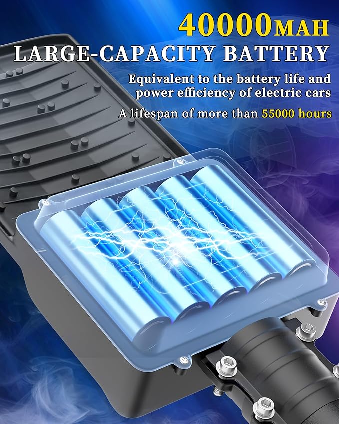 Gefolly Solar Street Lights Outdoor Commercial Parking Lot Light Dusk to Dawn IP67 Waterproof 6500K Security Flood Lights Lamp for Yard Road Basketball Courts (SL-8800W 550000LM)