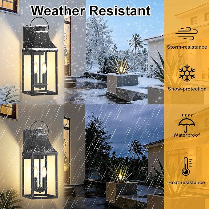 20 Dusk to Dawn Outdoor Wall Light Large Outdoor Wall Lights Exterior 2-Light Wall Sconce for House Garage Front Door