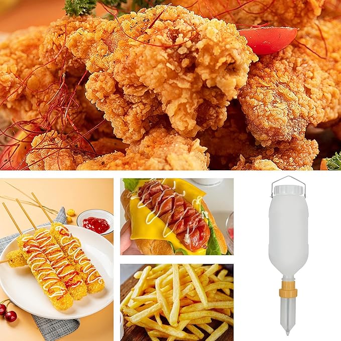 Hangable Sauce Dispenser | Sauce Seasoning Bottles Dispensers | 2.5L Refillable Leak Proof Salad Dressing Container for Hamburger Shops Noodle Shops