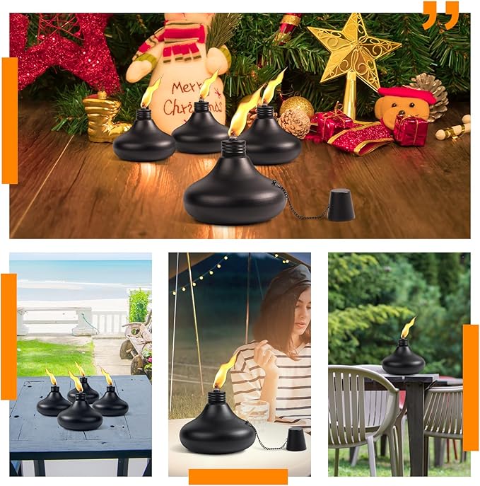 Upgraded Tabletop Torches Set of 8 24.5 oz Citronella Candles for Outdoor Metal Table Top Torches for Outside Refillable Torch Lanterns for Patio Yard Deck Garden Party