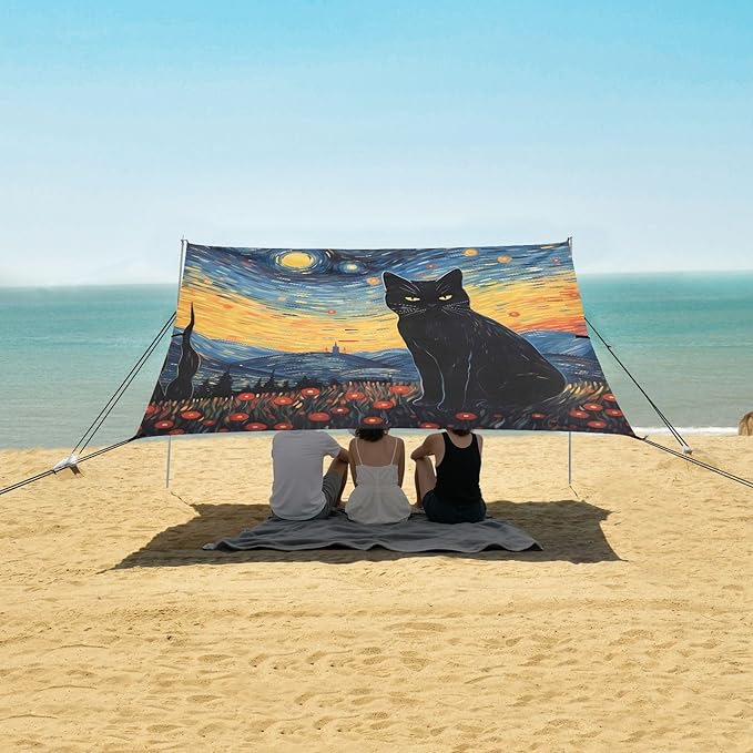 Starry Sky CatCamping Sun Shelters 9.2 x 10.5 FT Beach Canopy Tent Sun Shade with Carrying Bag for Camping Trips Fishing Backyard Fun or Picnics 21340169