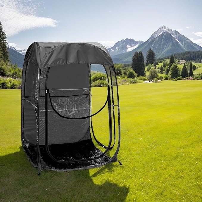 Sports Pod Pop Up Tent Weather Pod 2 Person with Transparent Windows Protection Cold Wind and Rain for Outdoor Sports Camping Fishing