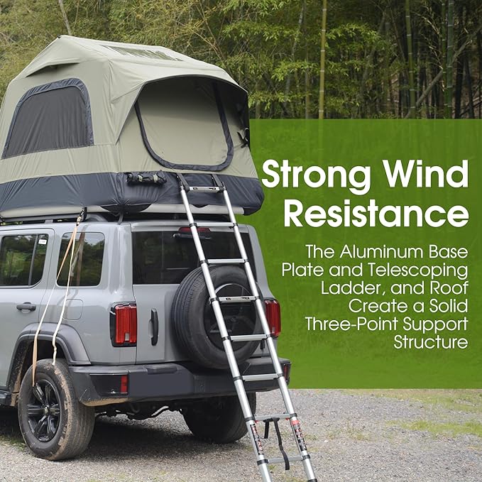 HOMEFUN Inflatable Rooftop Tent for Car Truck 2 Person Roof Tent with Waterproof 300D Fabric Windproof Design for Overlanding and Outdoor AdventureEasy to Set Up