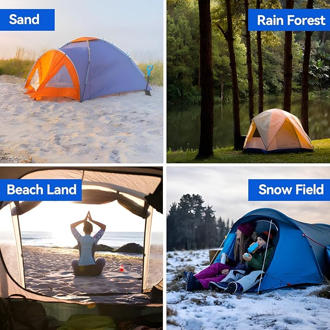 12 Ground Anchors Screw in Non-Rust Cast Aluminum Detachable Tent Stakes for Camping Tents Sand Trampoline Swing Sets and Sheds (20 Packs)