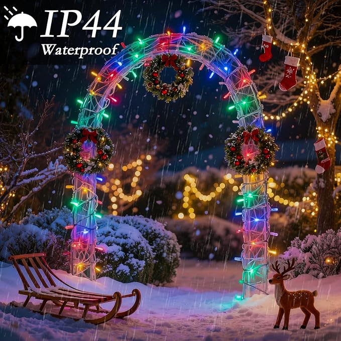 210FT 640 LED Christmas Tree Lights Bright Warm White to Multicolor Outdoor Christmas String Lights for House Fairy Lights with 11 Modes Waterproof &amp Durable Indoor Outdoor Decor