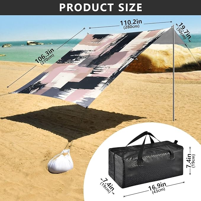 Graffiti Camping Sun Shelter Beach Tent Portable Beach Sun Shade Outdoor Canopy for Camping Trips Fishing Picnic