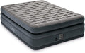 Intex 22in Queen Dura-Beam Deluxe Inflatable Blow Up Elevated Air Mattress Airbed with Built in Pump for Home Camping Guests Ultra Comfort