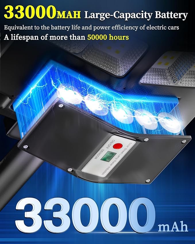Gefolly SL-6200W Solar Street Light Outdoor Wide Angle Commercial Parking Lot Lights Dusk to Dawn 6500K Flood Security Light IP67 Lamp for Basketball Court Yard