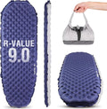 TOBTOS Camping Sleeping Pad with 9.0 R-Value 4 Thick Inflatable Camping Mattress for All Season Compact Insulated Sleeping Mat for Backpacking &amp Hiking (Mummy)