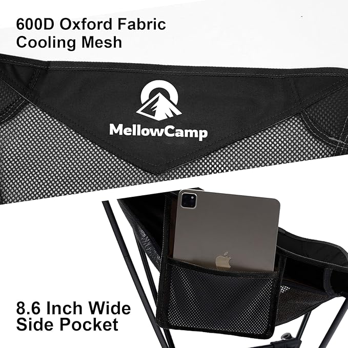 MellowCamp Camping Chair Ultralight Folding Backpacking Hiking Chair Compact Portable for Hiking Camping Backpacking Beach Roadtrip (Dark Night)