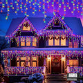 YEGUO 66ft 800 LED Christmas Lights Outdoor Waterproof 160 Drops Christmas Icicle Light Indoor 8 Modes Icicle Xmas Lights with Memory Timer(Multicolor)
