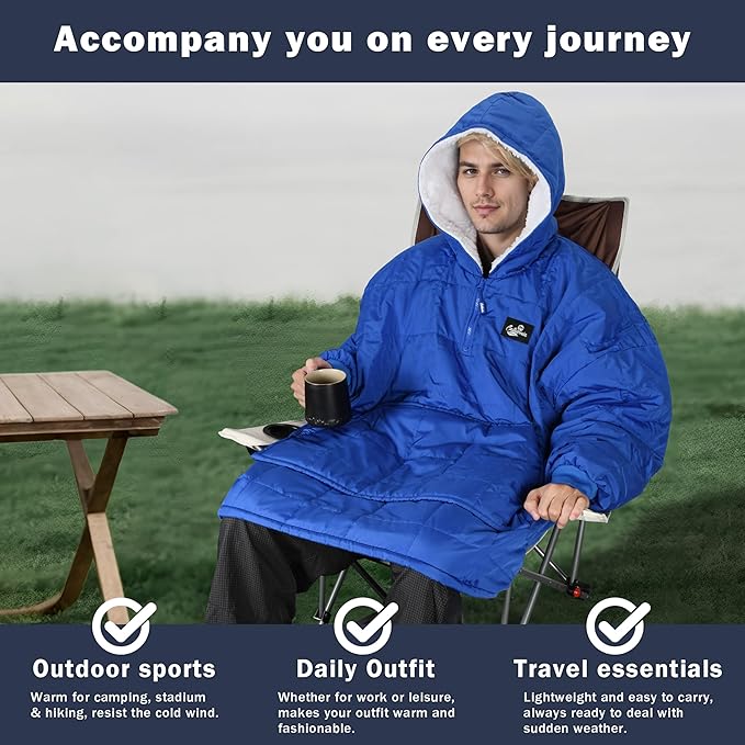 Catalonia Outdoor Windproof Wearable Stadium Blanket Oversized Waterproof Wearable Blanket Poncho