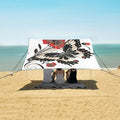 ALAZA Butterfly Red Flower Floral Beach Tent Sun Shelter UPF50+ Protection Beach Shade Canopy w/ 4 Sandbags for Outdoor Camping Fishing Backyard Fun Picnic 10x9 ft