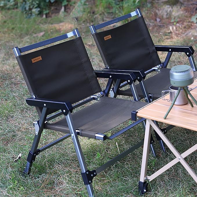 Outdoor Folding Camping ChairLeather Canvas Picnic Lawn Chairs Lightweight Comfortable Director Chair for Storage and TravelB57x54x68cm(D-57x54x68cm(22x21x27inch))