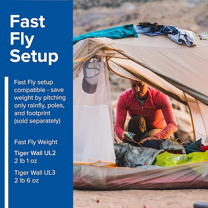 Big Agnes Tiger Wall UL Ultralight Bikepacking Tent with UV-Resistant Solution Dyed Fabric