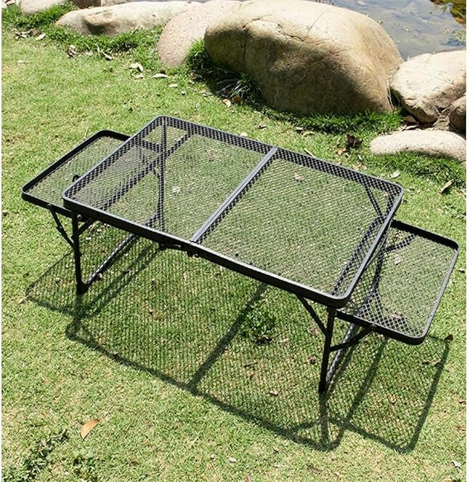 25x13x11in Outdoor Folding Picnic Table Grill Camping Table for 4-6 Person Portable Light Weight Aluminum Table Fast Setup for Picnic Garden Patio Dining BBQ Party