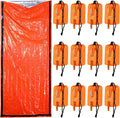 Waterproof Survival Bivvy Sack with Whistle 12-Pack Emergency Sleeping Bags for Camping Hiking and Outdoor Adventures