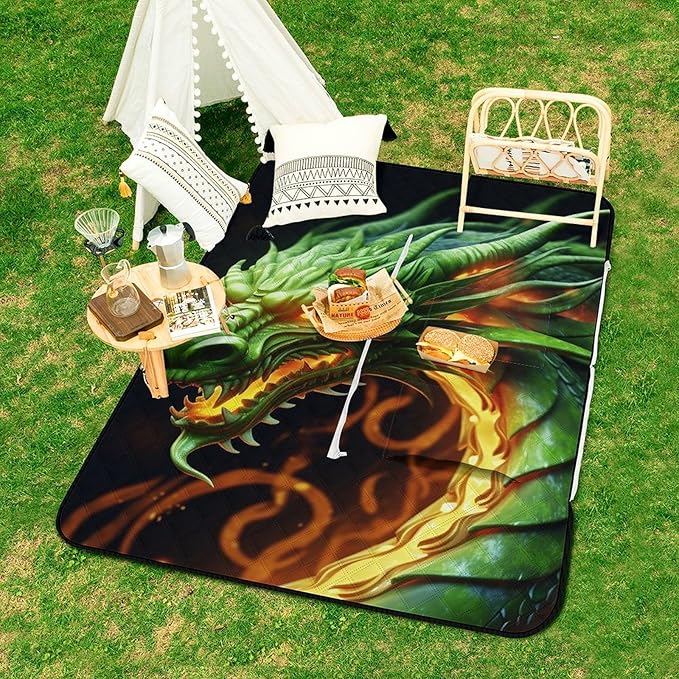 Zipper Chinese Dragon Style Picnic Mat Suitable for Travel Camping Park Or Home Use