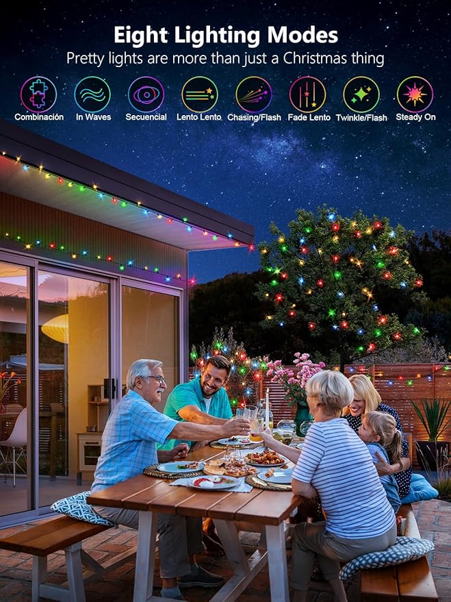 1000 LED String Lights Outdoor 328FT Multicolor Christmas Lights for Outside with Remote Timer Memory Function 8 Modes Waterproof Fairy Lights Plug in for Xmas Tree Bedroom Patio Party