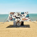 Cat Breed Kitten Graffiti Dog Paw Camping Sun Shelter Beach Tent Portable Beach Sun Shade Outdoor Canopy for Camping Trips Fishing Picnic