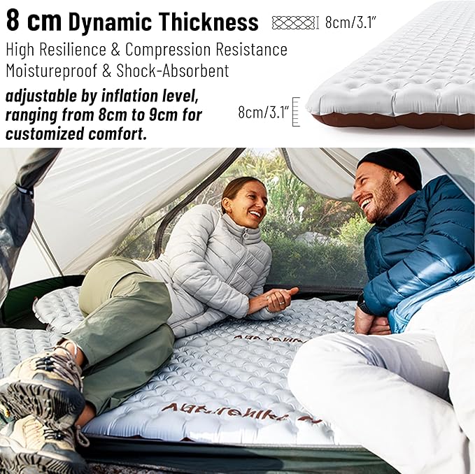 Naturehike Ultralight Insulated Sleeping Pad - R5.8 Insulated Inflatable Sleeping Pad 3.1in Thickened Portable Compact Backpacking Sleeping Mat for Camping Hiking Climbing with Inflatable Bag