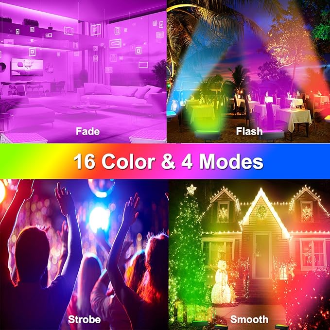 LED Wall Washer Lights RGBW 6000K Color Changing with RF Remote Dimmable 144W Flood Lights for Church Bridge Hotel Yard Party Wedding Building Wall Decorations（Black or Sand Silver）