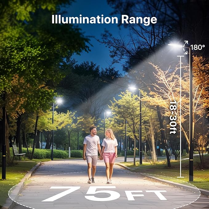 200W LED Parking Lot Lights Outdoor 120V Parking Lot Lights Dusk to Dawn Pole with Slip Fitter UL Listed 5000K IP65 Waterproof Outdoor Commercial Area Lighting LED Shoebox Light for Roadways Yard