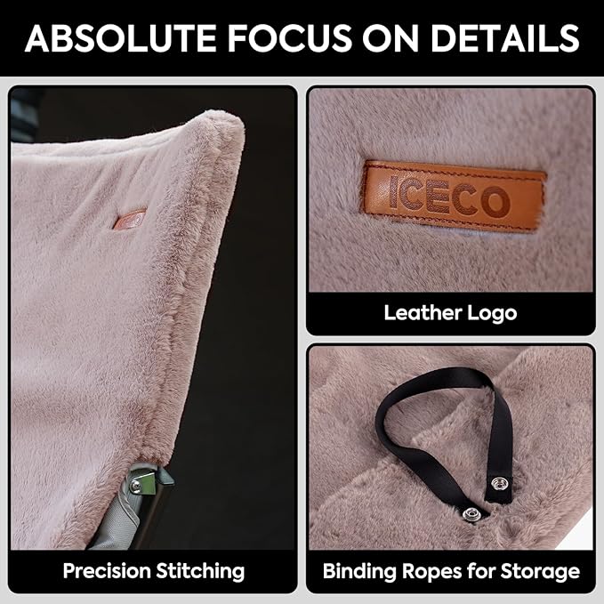 ICECO Plush Cushion High Back Chair Cushion Portable with Storage Bag Fits ICECO Hi1600 High Back Camping Chair 10-Year Warranty