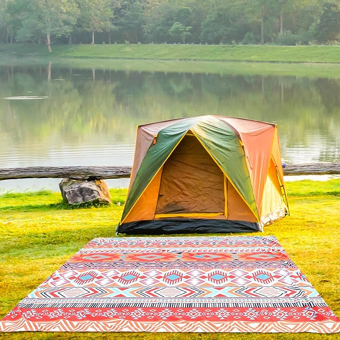 Beach Blanket Waterproof Sandproof Extra Large Beach Mat 79 X 83/120x108for 1-8 Adults Quick Drying Durable Outdoor Picnic Mat for Beach Travel Camping Hiking