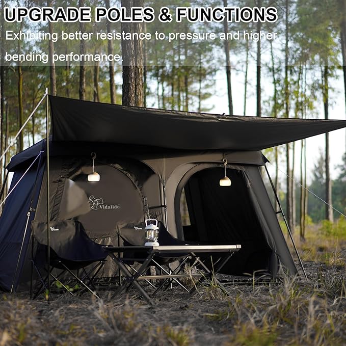 Vidalido Tents6-8 Person Camping Tent with Extended Vestibule2 Room Weather Resistant Family TentsEasy Install Waterproof Outdoor Tent for Backpacking and Camping Hiking