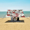 ALAZA Retro Rose Flower Beach Tent Sun Shelter UPF50+ Protection Beach Shade Canopy w/ 4 Sandbags for Outdoor Camping Fishing Backyard Fun Picnic 10x9 ft