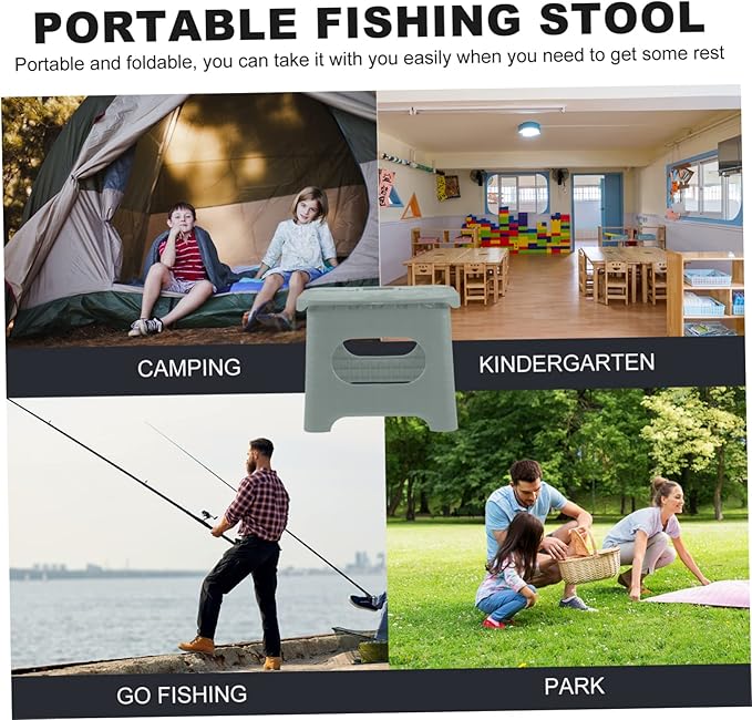 Unomor Folding Step Stool Lightweight Portable Plastic Stool for Adults Boy Girl for Kitchen Bathroom Garden Camping Fishing and More