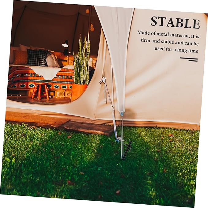 DECHOUS 4Pcs Metal Ground Stakes for Gardening Durable Lawn Nails with Sharp Tips for Easy Installation for Tents Trampolines and Greenhouses Heavy Duty Outdoor Fixing