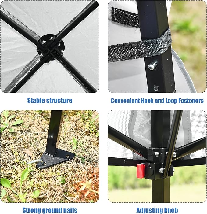 Fireflowery 7’ x 7’ Pop Up Canopy Tent Portable Shelter Canopy w/Backpack Outdoor Instant Canopy Tent Lightweight &amp Compact for Hiking Fishing Camping Picnic (7'x7' Base 6'x6' top)