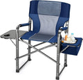 Folding Camping Chair Heavy Duty Chairs for Adult Directors Chair Folding Beach Chair Oversized Portable Camping Chair with Side Table and Cooler 400lbs Capacity for Beach Fishing Trip Picnic