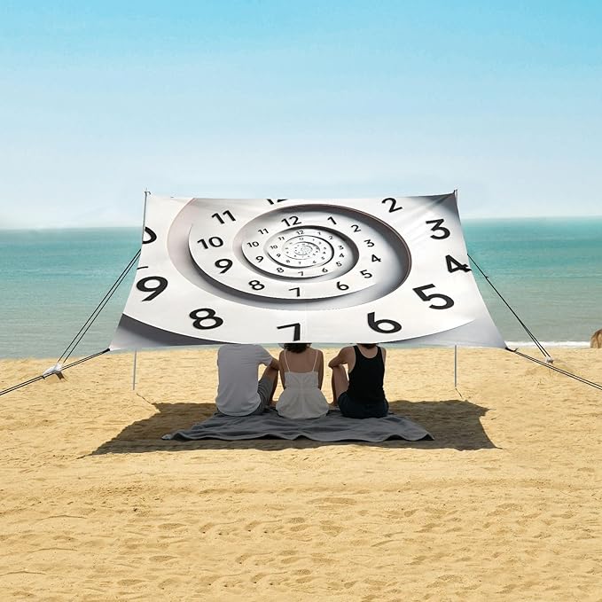 Camping Sun Shelters Infinity Time Spiral Clock Beach Canopy 126 * 110.2in
