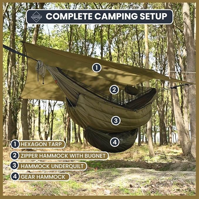 onewind Versatile Hammock Gear Sling or Backpack Rain Cover Ultralight Waterproof Underbelly Gear Storage to Place Backpack Clothes Quilt Food or 90L Packing Cover Hammock Protector
