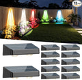 Fence Solar Lights Solar Fence Lights Outdoor Waterproof Led Warm/Cool White and RGB Colors Changing Outside Wall Lights for Yard Garage Backyard Railing Step Patio Pool - 12Pack