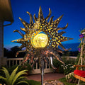 HOMEIMPRO Large Sun Solar Garden Decor Lights Outdoor Garden Gifts Mom Dad Crackle Glass Metal Stake Backyard Decor Waterproof LED Lights for Lawn Patio Ornaments Mothers Day Gifts for Women