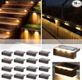 SOLPEX Solar Fence Lights 6 LEDs Solar Lights Outdoor Waterproof Solar Powered for Deck Stair Front Porch Balcony Walkway Garden Yard Patio Pool Decor IP65 Waterproof (16 Pack Warm White)