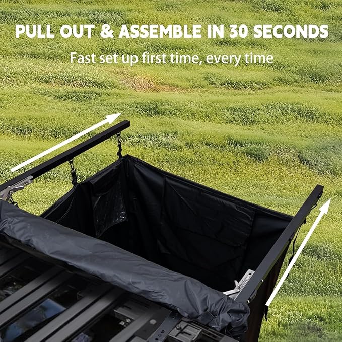 Shower Awning Tent for roof Rack Portable Privacy Sun Shelter for Overland Vehicle Car Camping Bathroom Changing Room for Outdoor Rain