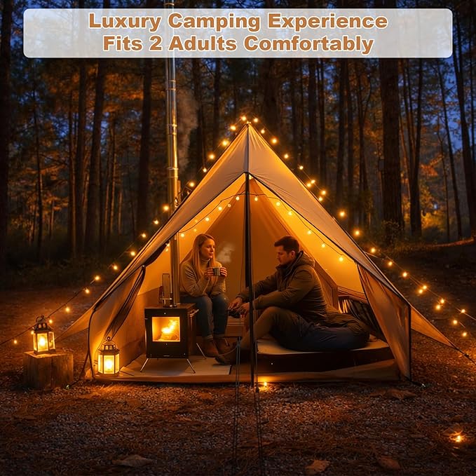 Hot Tent with Stove Jack 4-Season Waterproof Chalet Tent Easy Setup Weather-Resistant Shelter for Winter Camping &amp Outdoor Adventures