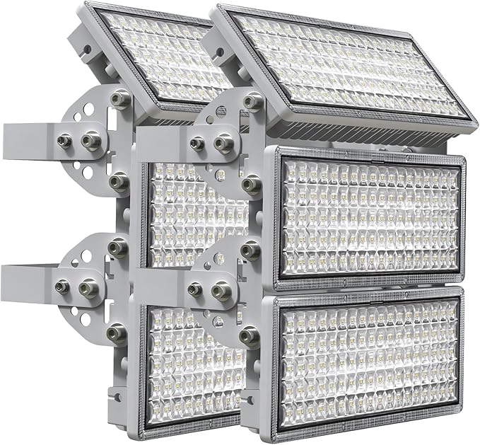 Kekeou 300W 2Pack LED Stadium Lights 84000LM 600W LED Flood Light Outdoor 6500K Daylight White Super Bright Arena Light IP67 Waterproof Field Lights for Sports CountsArenaFlicker-Free