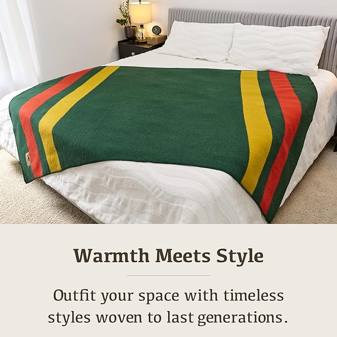 Chubbuck 100% Wool Blanket Camping (60 x 84) - Large Warm Blanket for Camping Emergency Outdoor Concerts and Home Use - Fire Retardant Soft and Warm Blankets for Winter (Windsor)