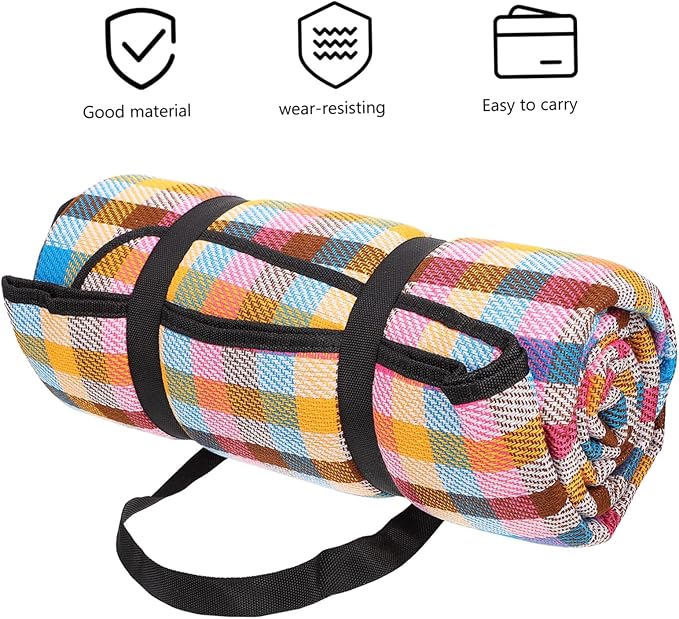 Portable Picnic Blanket Extra Large Camping Mat Beach Rug Thicken Picnic Cushion for Outdoor Activities Lightweight for Travel