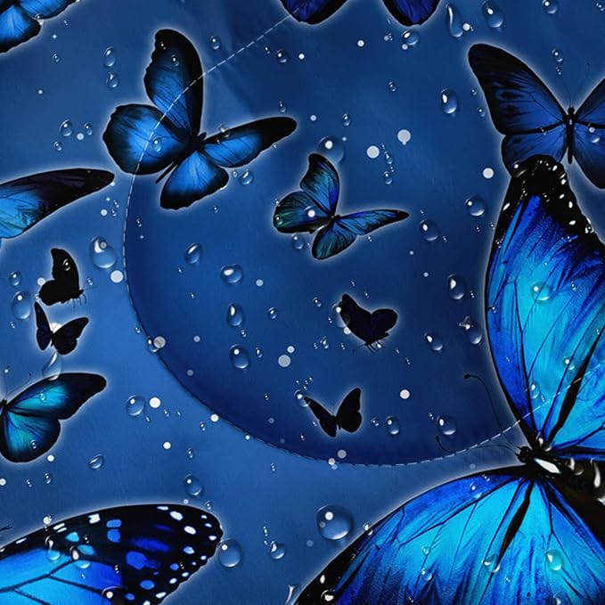 Kids Sleeping Bag for Boys GirlsBlue Black Butterfly Print-Lightweight Warm Portable Outdoor Indoor-Waterproof Cold Weather Resistant Sleeping Bag for Camping Hiking(Butterfly)