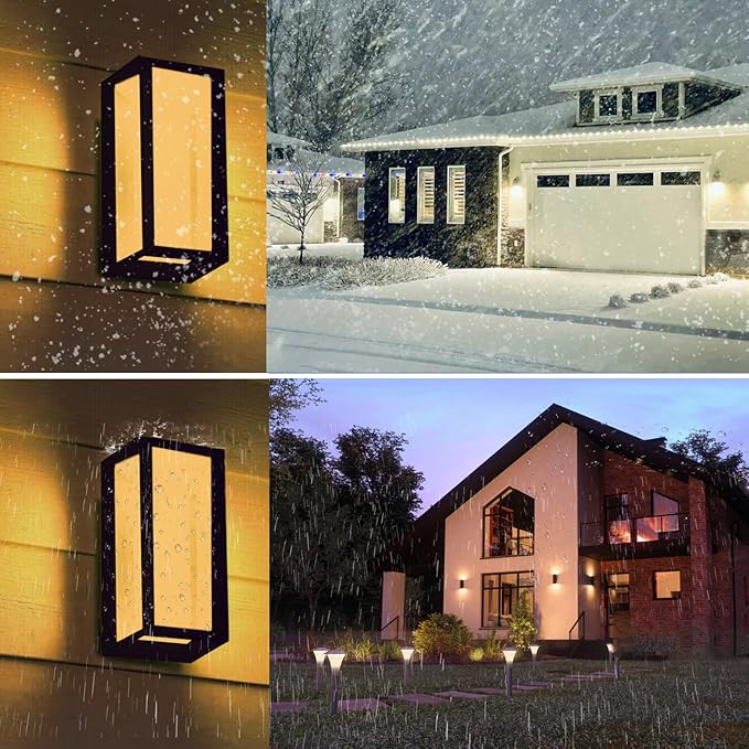 Outdoor Wall Sconce Lights 2Pack Square LED Outdoor Wall Lights 18W 3CCT Selectable 3000K 4000K 5000K Daylight Modern Waterproof Exterior Wall Light for House Porch Garage