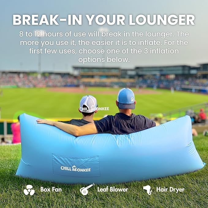 Portable Inflatable Lounger for Beach &amp Camping – Self-Inflating Air Couch Beach Sofa and Outdoor Lounge Chair for Relaxation and Comfort