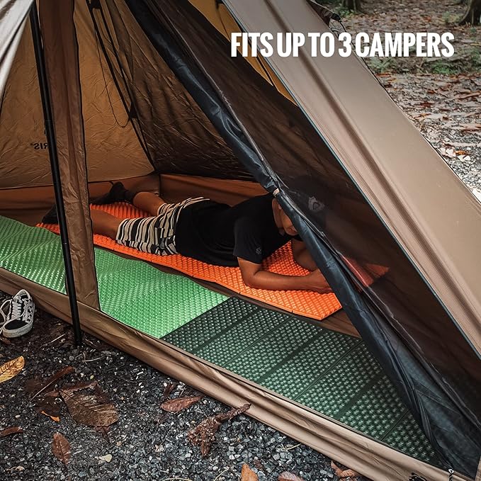 OneTigris Rock Fortress Hot Tent with Stove Jack 4 Season 4-6 Person Tipi for Camping Backpacking Hunting Fishing - Waterproof Wind-Proof