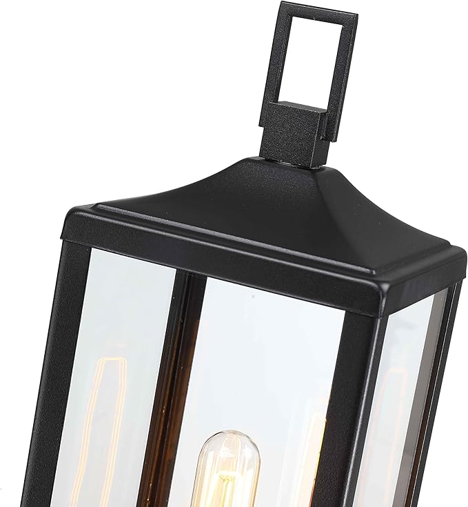 21.3 Inch Outdoor Lamp Post Light Fixture Dusk to Dawn - Residential Sidewalk Lamp Post Sconce Dusk to Dawn Outside Pole Lantern for House Outdoor Column Light E26